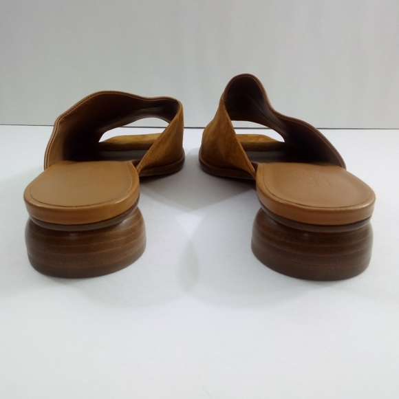 M.Gemi Ilaria Women 8.5 US 39 EU Open Toe Brown Leather Italian Mule Heels - Picture 4 of 9